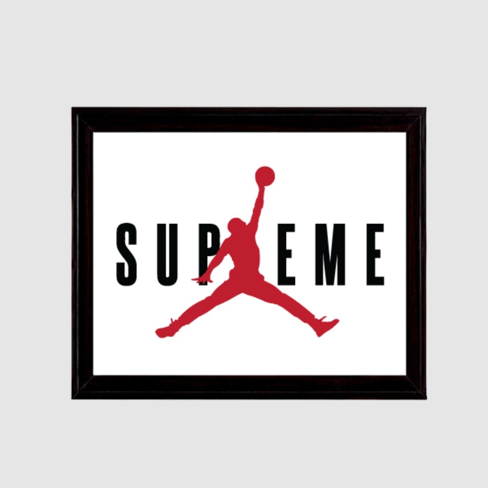 SUPREME X AIR JORDAN WHITE 11X17 ART PRINT